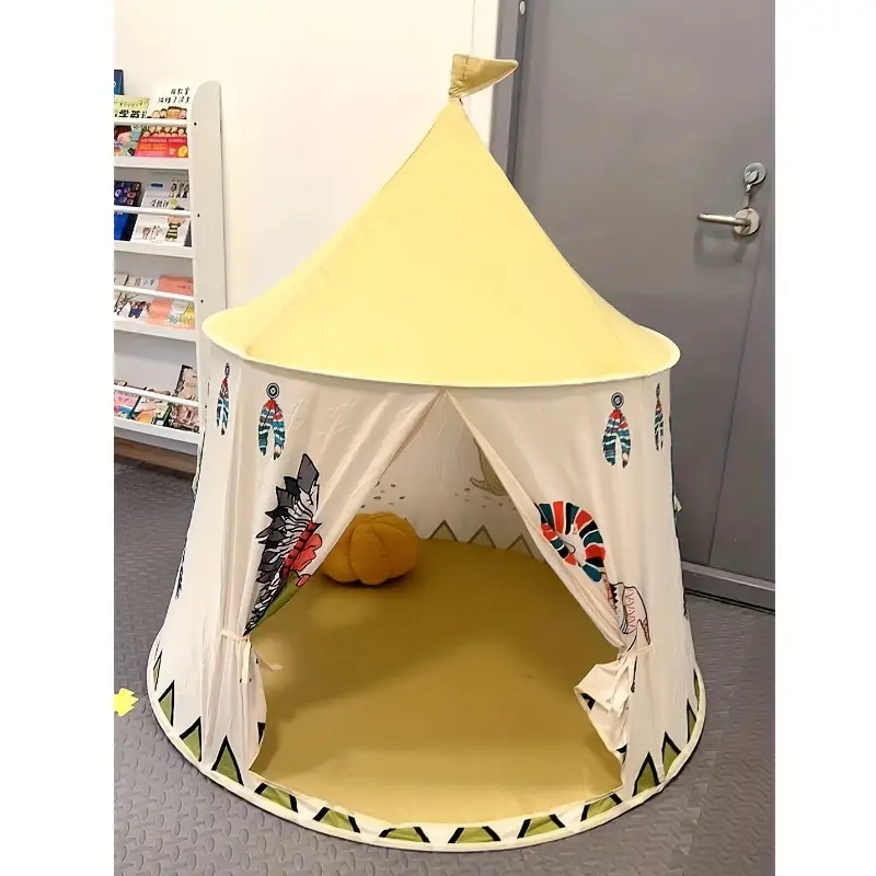 Tente château pliable vec tapis et lampes lumineuses