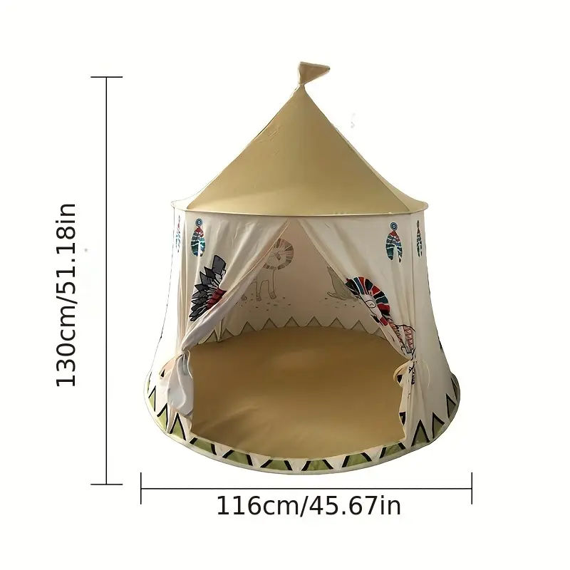 Tente château pliable vec tapis et lampes lumineuses